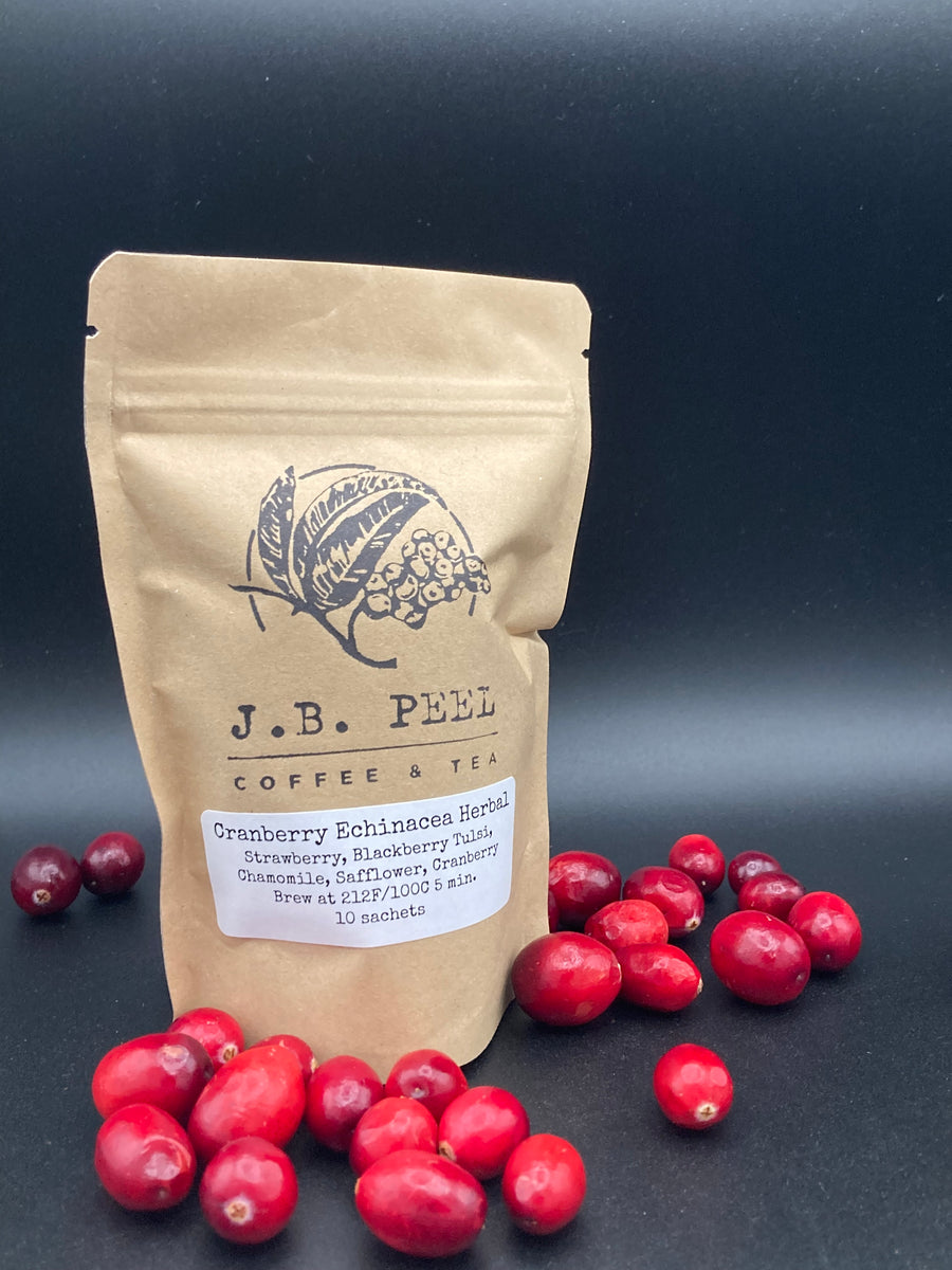 Cranberry Echinacea Herbal Tea Sachets JB Peel Coffee